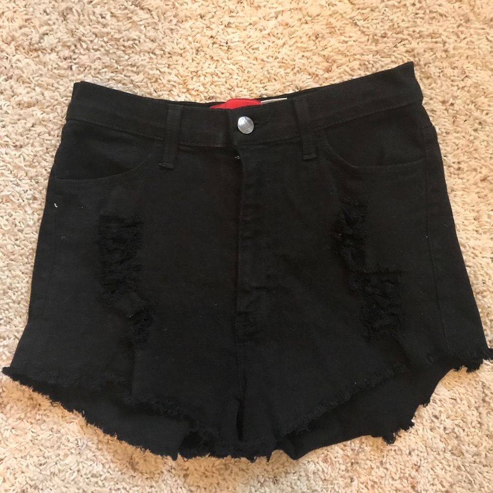 Akira black high waisted cheeky shorts